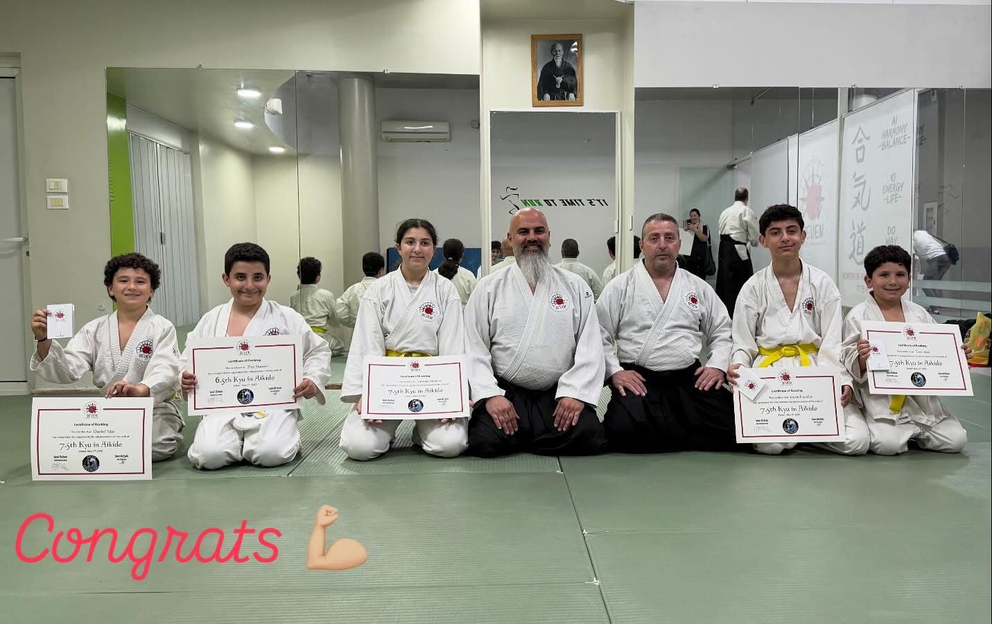 Congratulations — kyu grading certificates awarded